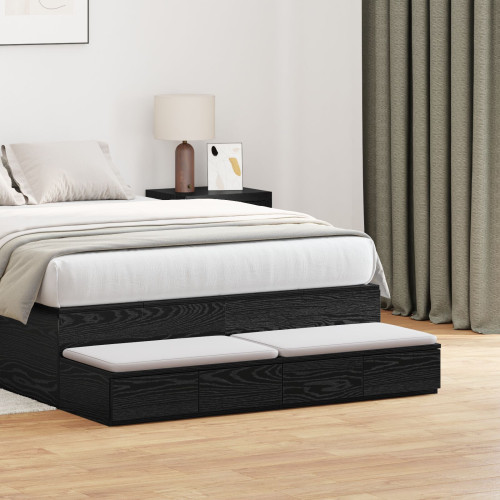 vidaXL Sänglådor Svart Ek 120 x 36,5 x 16,5 cm Konstruerat trä