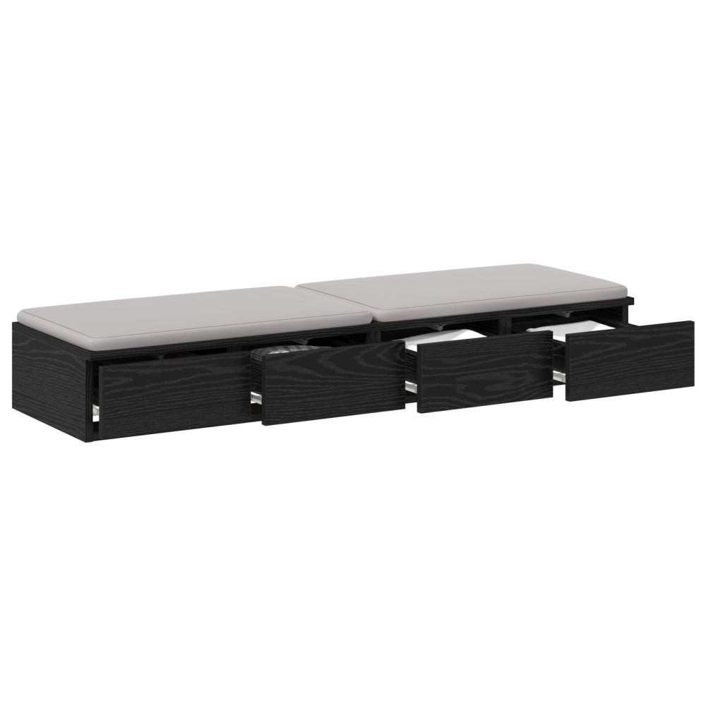 Produktbild för Sänglådor Svart Ek 120 x 36,5 x 16,5 cm Konstruerat trä