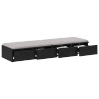 Produktbild för Sänglådor Svart Ek 120 x 36,5 x 16,5 cm Konstruerat trä