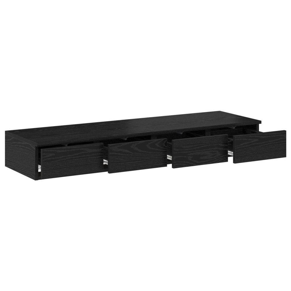 Produktbild för Sänglådor Svart Ek 120 x 36,5 x 16,5 cm Konstruerat trä