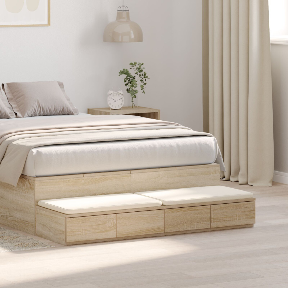 Produktbild för Sänglådor Sonoma-ek 120 x 36,5 x 16,5 cm Konstruerat trä