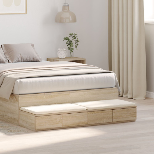 vidaXL Sänglådor Sonoma-ek 120 x 36,5 x 16,5 cm Konstruerat trä