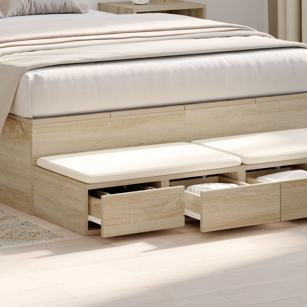 Produktbild för Sänglådor Sonoma-ek 120 x 36,5 x 16,5 cm Konstruerat trä