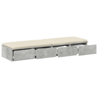 Produktbild för Sänglådor Betonggrå 120 x 36,5 x 16,5 cm Konstruerat trä