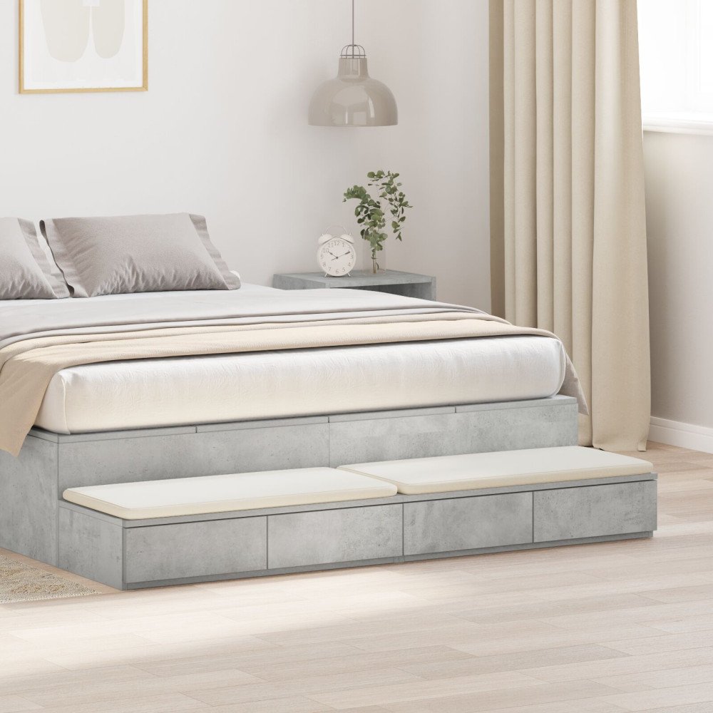 Produktbild för Sänglådor Betonggrå 140 x 36,5 x 16,5 cm Konstruerat trä