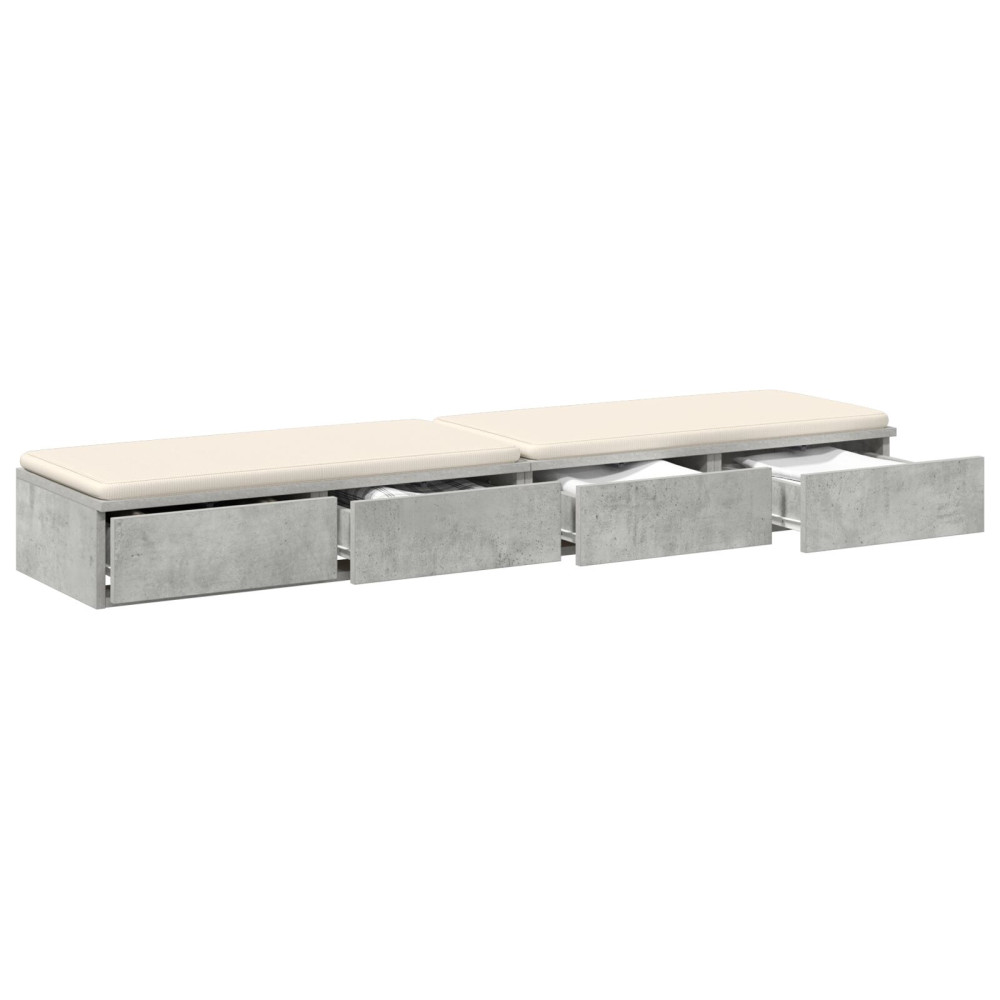 Produktbild för Sänglådor Betonggrå 140 x 36,5 x 16,5 cm Konstruerat trä
