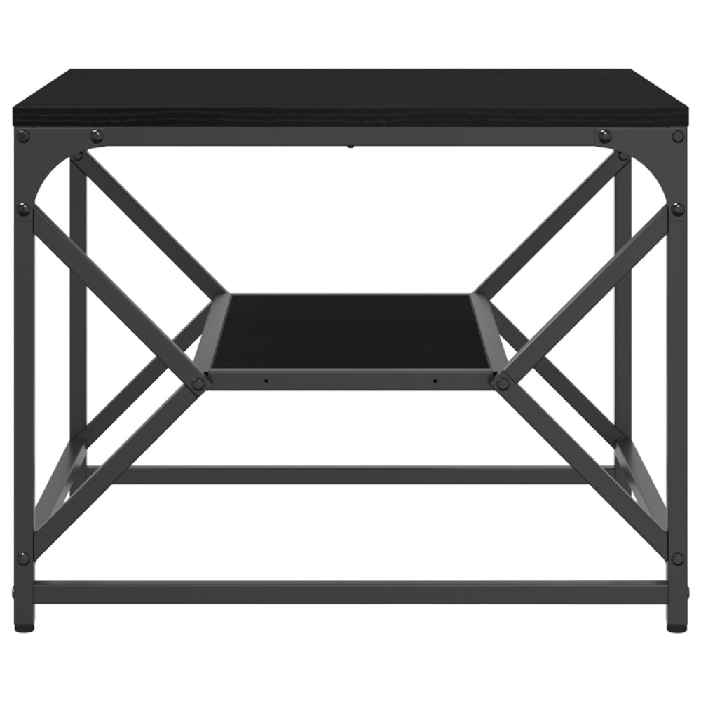 Produktbild för Kaffeebord Svart Ek 51 x 50 x 40 cm Konstruerat trä och stål