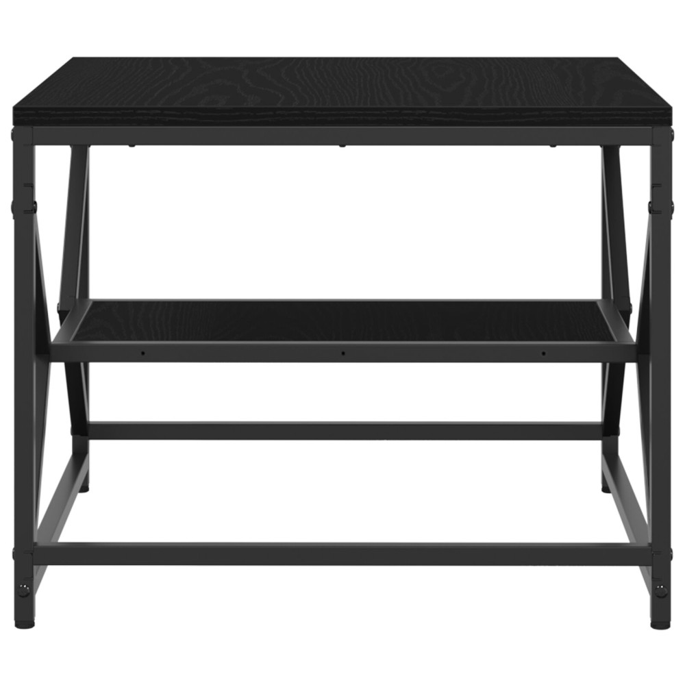 Produktbild för Kaffeebord Svart Ek 51 x 50 x 40 cm Konstruerat trä och stål
