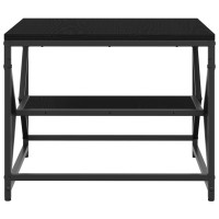 Produktbild för Kaffeebord Svart Ek 51 x 50 x 40 cm Konstruerat trä och stål