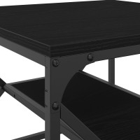 Produktbild för Kaffeebord Svart Ek 51 x 50 x 40 cm Konstruerat trä och stål