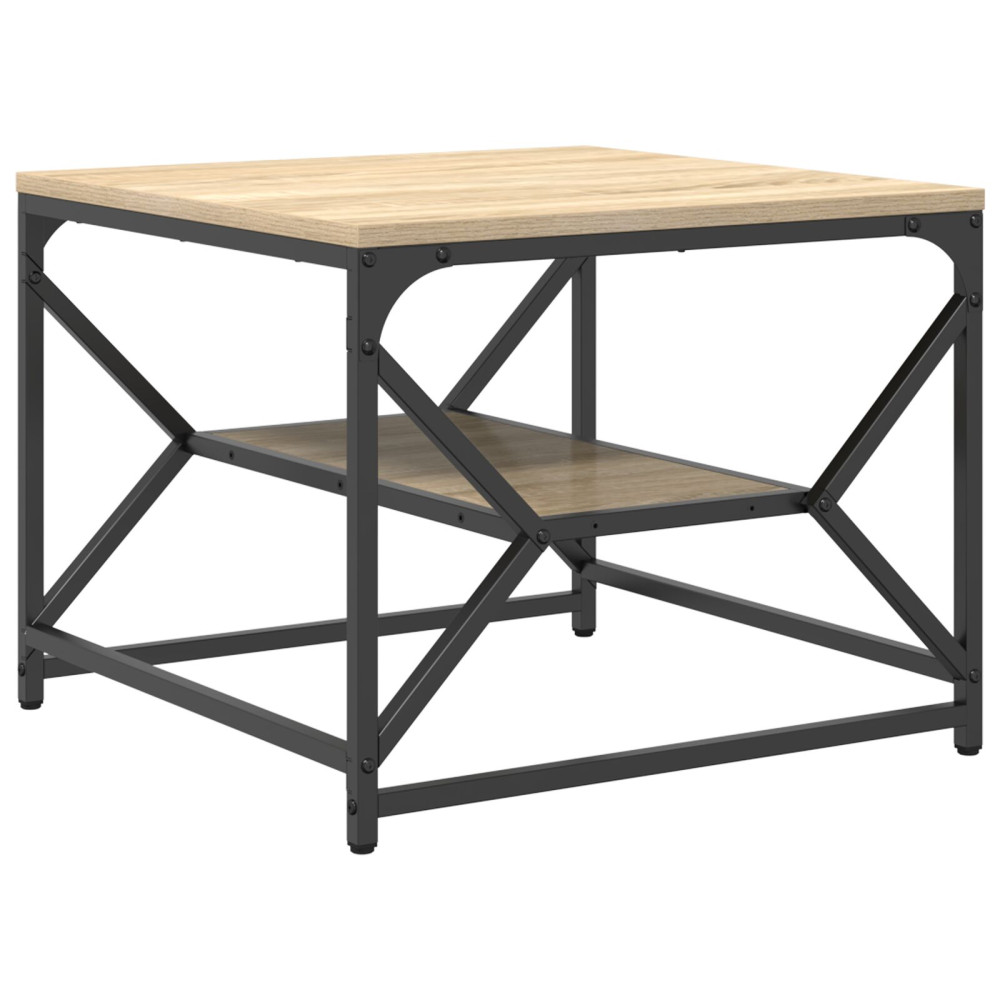 Produktbild för Kaffeebord Sonoma-ek 51 x 50 x 40 cm Konstruerat trä och stål