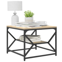 Produktbild för Kaffeebord Sonoma-ek 51 x 50 x 40 cm Konstruerat trä och stål