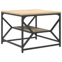 Produktbild för Kaffeebord Sonoma-ek 51 x 50 x 40 cm Konstruerat trä och stål