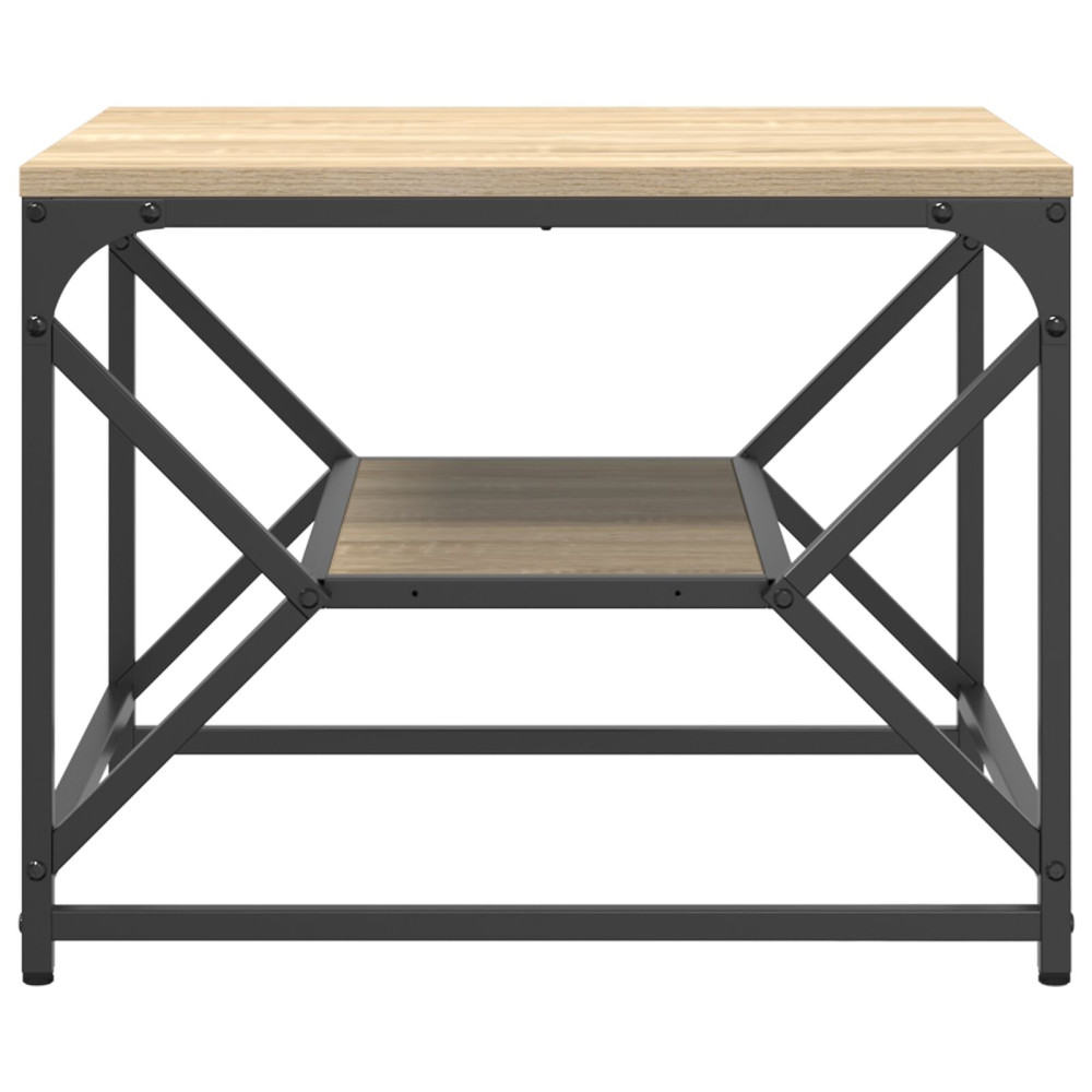 Produktbild för Kaffeebord Sonoma-ek 51 x 50 x 40 cm Konstruerat trä och stål