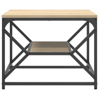 Produktbild för Kaffeebord Sonoma-ek 51 x 50 x 40 cm Konstruerat trä och stål
