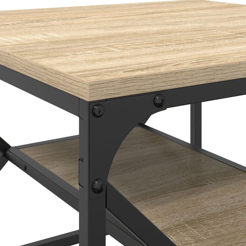 Produktbild för Kaffeebord Sonoma-ek 51 x 50 x 40 cm Konstruerat trä och stål