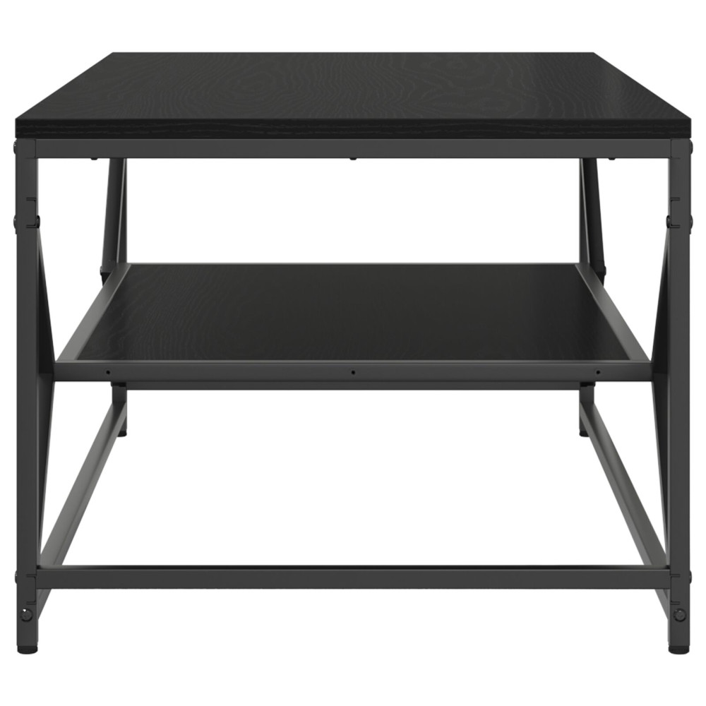 Produktbild för Kaffeebord Svart Ek 90 x 50 x 40 cm Konstruerat trä och stål