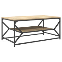Produktbild för Kaffeebord Sonoma-ek 90 x 50 x 40 cm Konstruerat trä och stål