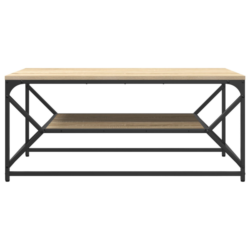 Produktbild för Kaffeebord Sonoma-ek 90 x 50 x 40 cm Konstruerat trä och stål