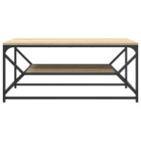 Produktbild för Kaffeebord Sonoma-ek 90 x 50 x 40 cm Konstruerat trä och stål