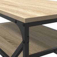 Produktbild för Kaffeebord Sonoma-ek 90 x 50 x 40 cm Konstruerat trä och stål