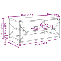 Produktbild för Kaffeebord Sonoma-ek 90 x 50 x 40 cm Konstruerat trä och stål