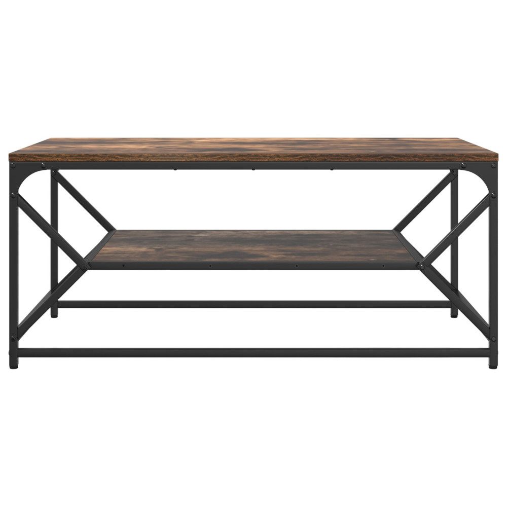 Produktbild för Kaffeebord Rökt ek 90 x 50 x 40 cm Konstruerat trä och stål