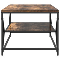Produktbild för Kaffeebord Rökt ek 90 x 50 x 40 cm Konstruerat trä och stål