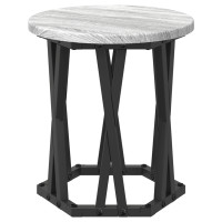 Produktbild för Nestande Sidobord 3 pcs Grå Sonoma Konstruerat trä och stål