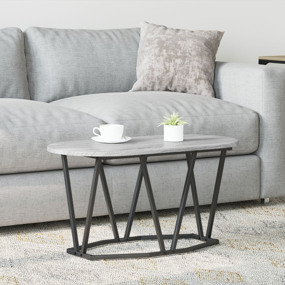 Produktbild för Kaffeebord Grå 80 x 40 x 40.5 cm Konstruktions trä och metall