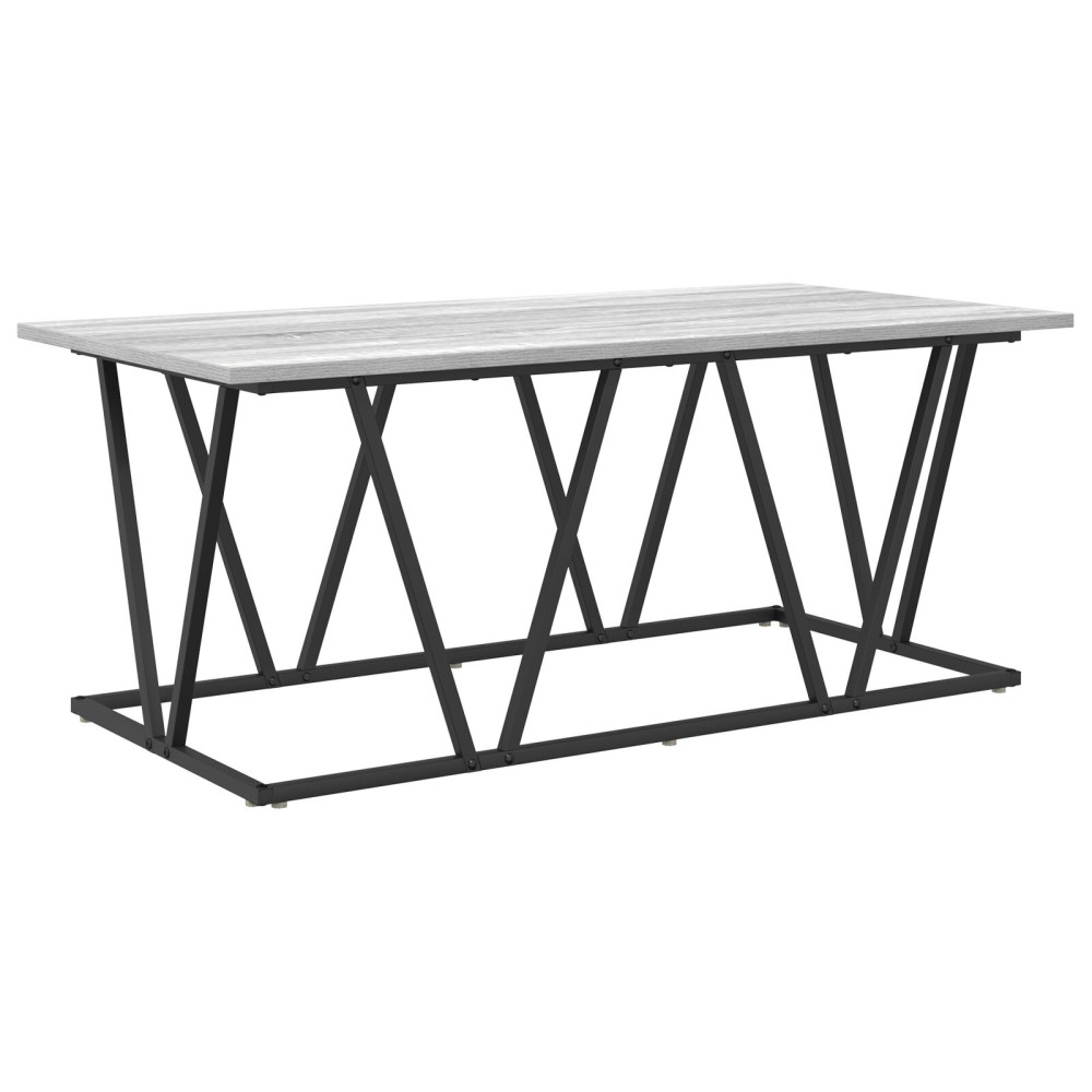 Produktbild för Kaffeebord Grå 100 x 50 x 40 cm Konstruktions trä och metall