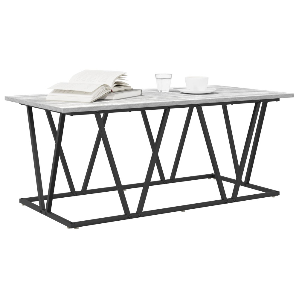Produktbild för Kaffeebord Grå 100 x 50 x 40 cm Konstruktions trä och metall