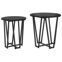 Produktbild för Sidobordsset 2 pcs Svart Ek