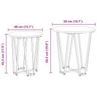 Produktbild för Sidobordsset 2 pcs Svart Ek