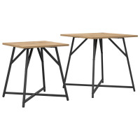 Produktbild för Sidobordsset 2 pcs Artisan Ek och Svart