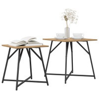 Produktbild för Sidobordsset 2 pcs Artisan Ek och Svart