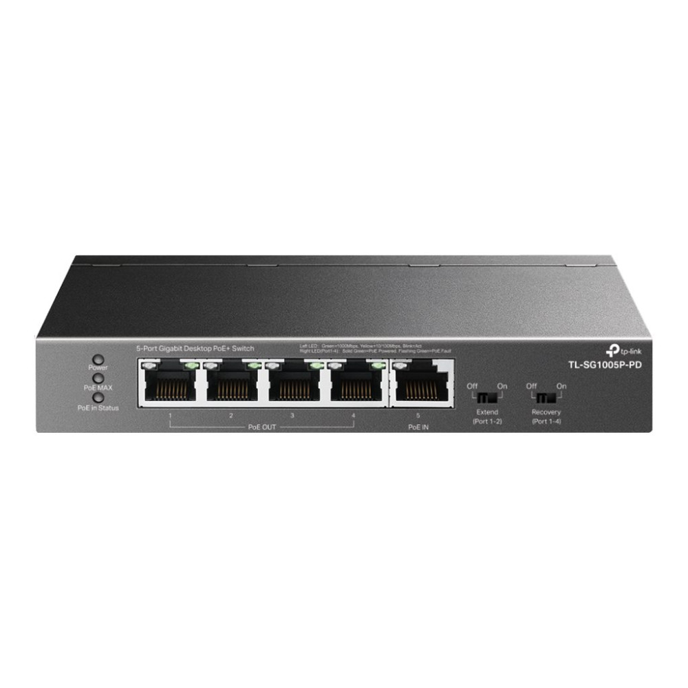Produktbild för TP-Link TL-SG1005P-PD V1 - switch - 5 portar - ohanterad