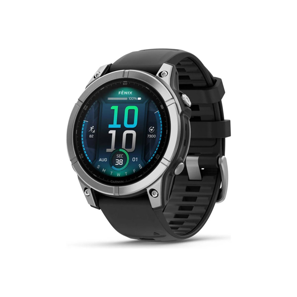Produktbild för Garmin fēnix E - rostfritt stål - sportklocka med band - svart - 16 GB