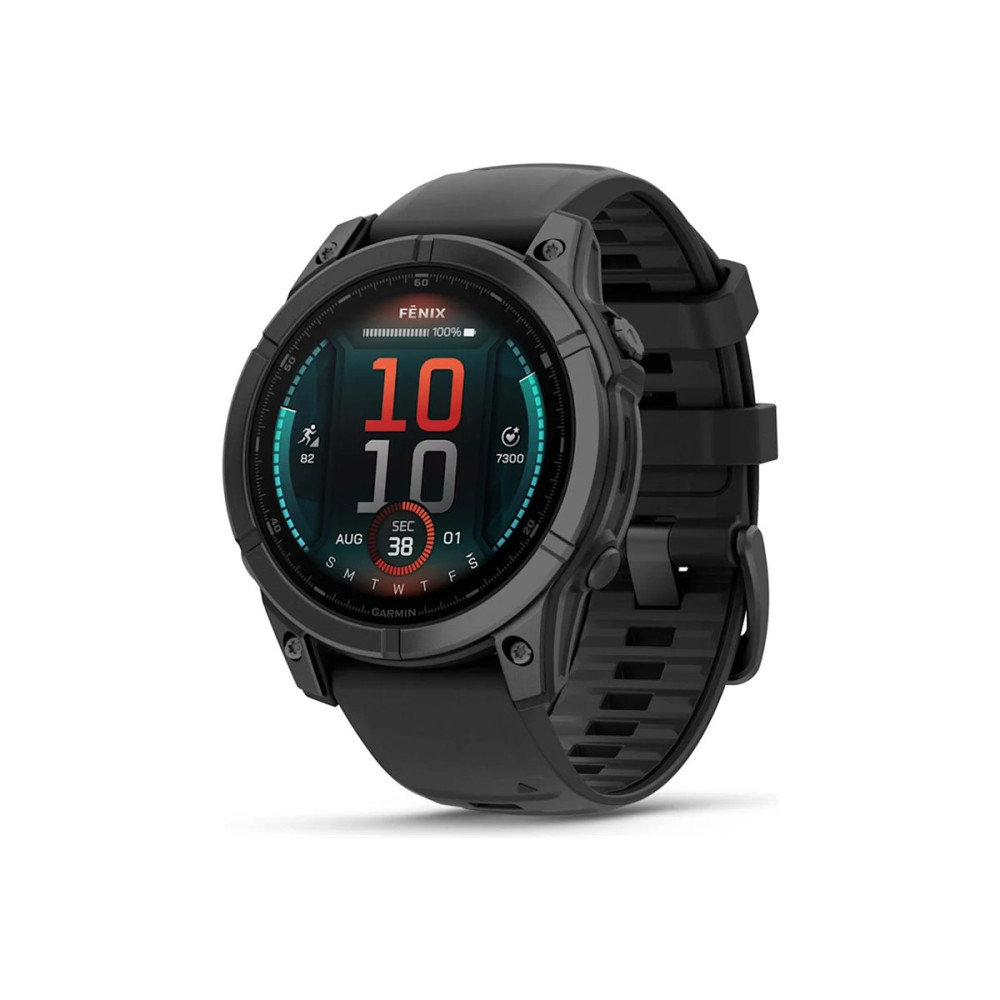 Produktbild för Garmin fēnix E - skiffergrått stål - sportklocka med band - svart - 16 GB