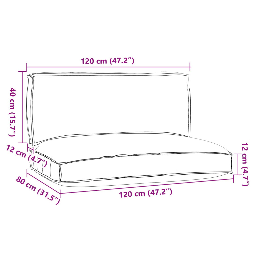 Produktbild för Pallkuddset 2 pcs Taupe Oxford Tyg