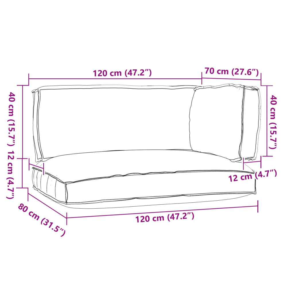 Produktbild för Pallkuddset 3 pcs Taupe Oxford Tyg