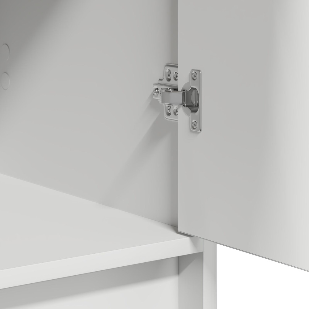 Produktbild för Smyckebord med spegelbelysning 3 pcs Vit Konstruerat trä