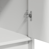 Produktbild för Smyckebord med spegelbelysning 3 pcs Vit Konstruerat trä