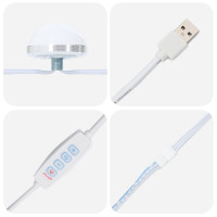 Produktbild för Smyckebord med spegelbelysning 3 pcs Brun Konstruerat trä