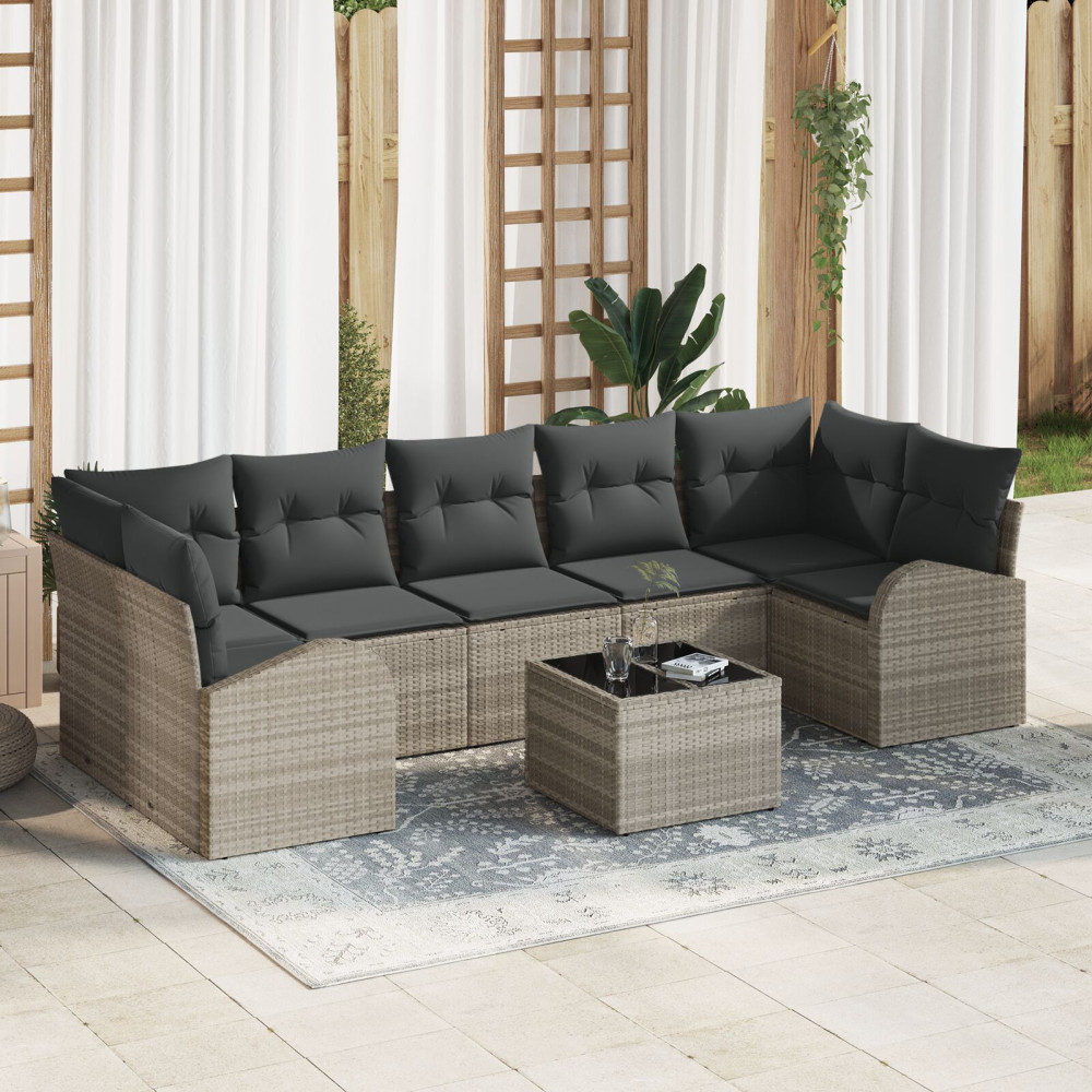 Produktbild för Trädgårdsoffset Ljusgrå 55 x 55 x 37 cm konstrotting