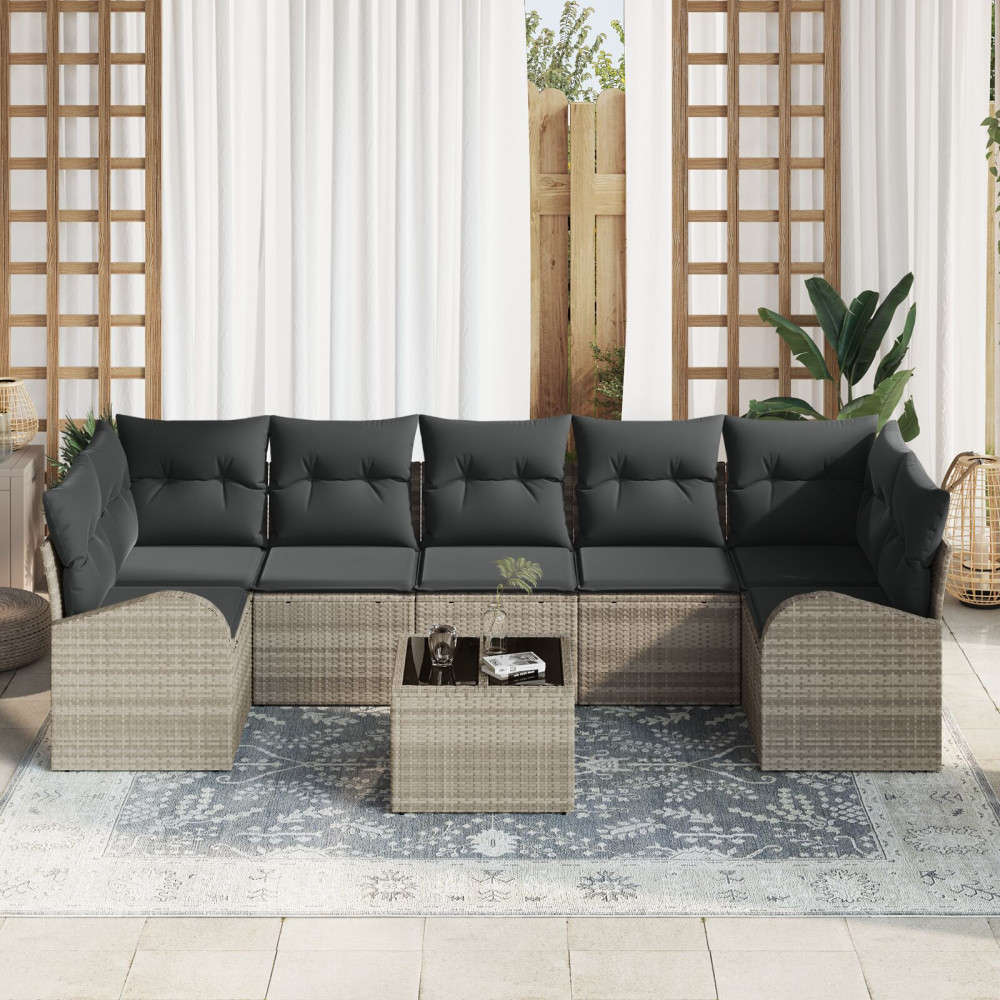 Produktbild för Trädgårdsoffset Ljusgrå 55 x 55 x 37 cm konstrotting