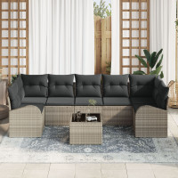 Produktbild för Trädgårdsoffset Ljusgrå 55 x 55 x 37 cm konstrotting