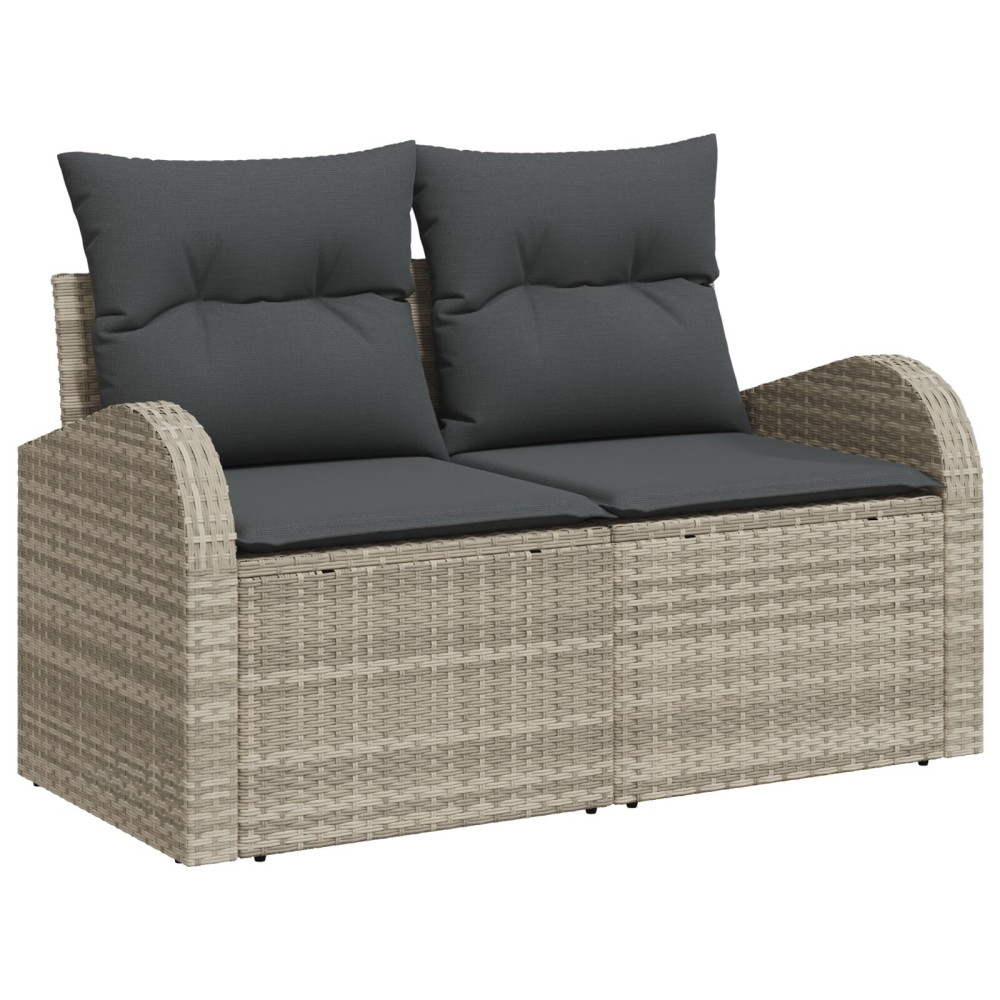 Produktbild för Trädgårdsoffset Ljusgrå 55 x 55 x 37 cm konstrotting