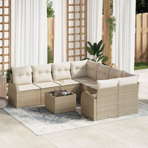 vidaXL Trädgårdsoffset Beige 55 x 55 x 37 cm konstrotting