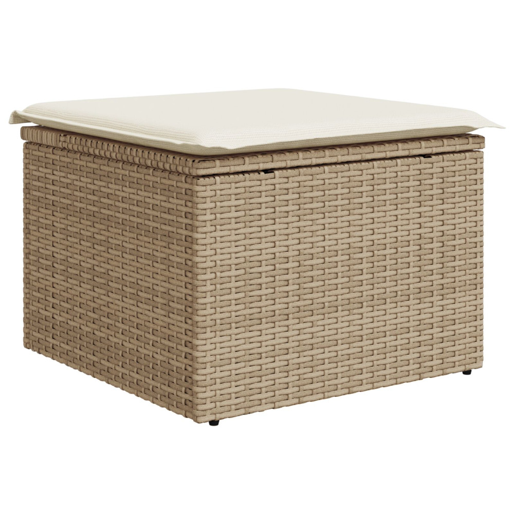 Produktbild för Trädgårdsoffset 8 pcs Beige och gräddfärgad konstrotting